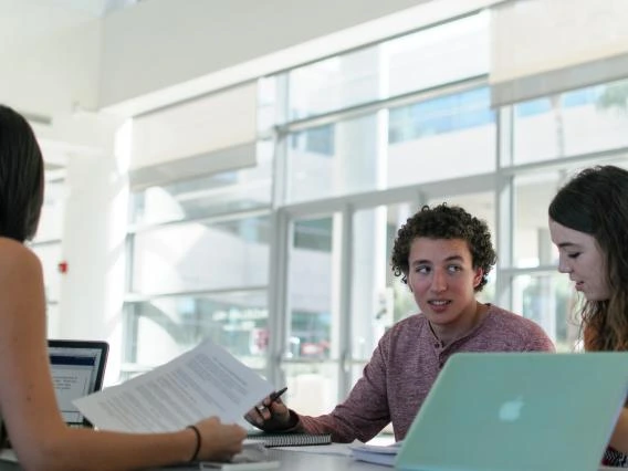 students studying together