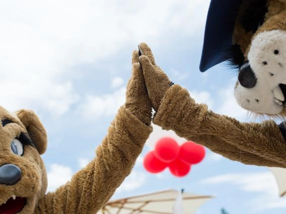 wilma and wilbur high-fiving